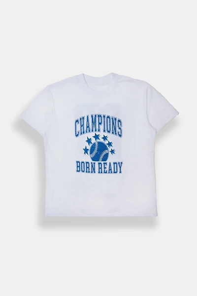 T-shirt coupe boyfriend imprimé Born Ready Champions