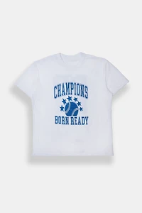 T-shirt coupe boyfriend imprimé Born Ready Champions