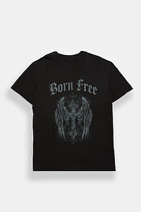 T-shirt coupe boyfriend imprimé Born Free