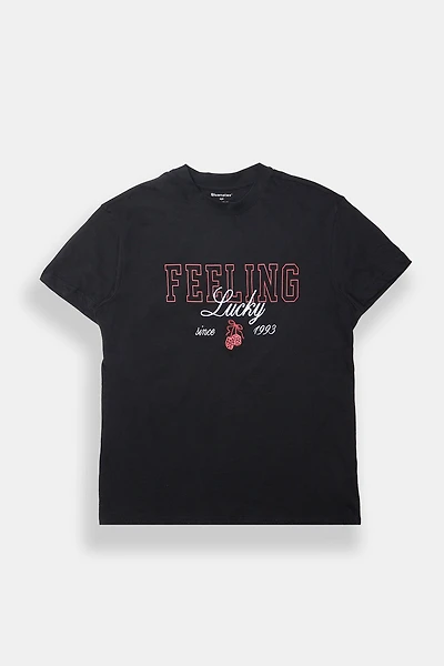 T-shirt boyfriend imprimé Feeling Lucky Since 1993