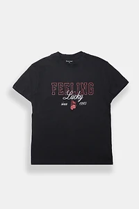 T-shirt boyfriend imprimé Feeling Lucky Since 1993