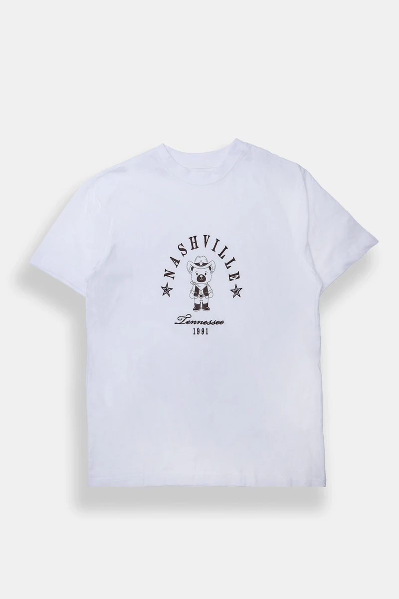 Nashville Tennessee Teddy Graphic Boyfriend Tee