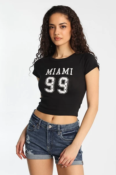 T-shirt ajusté imprimé Miami 99