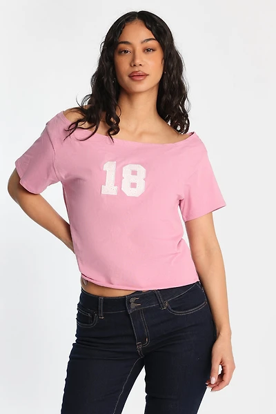 18 Off-Shoulder Short Sleeve Tee