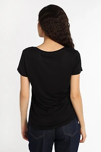 T-shirt décontracté à col en V