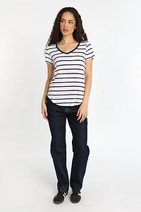 T-shirt décontracté à col en V