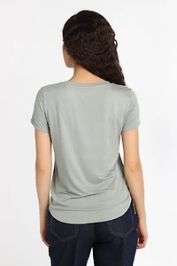 T-shirt décontracté à col en V