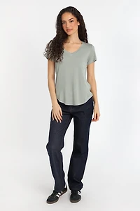 T-shirt décontracté à col en V