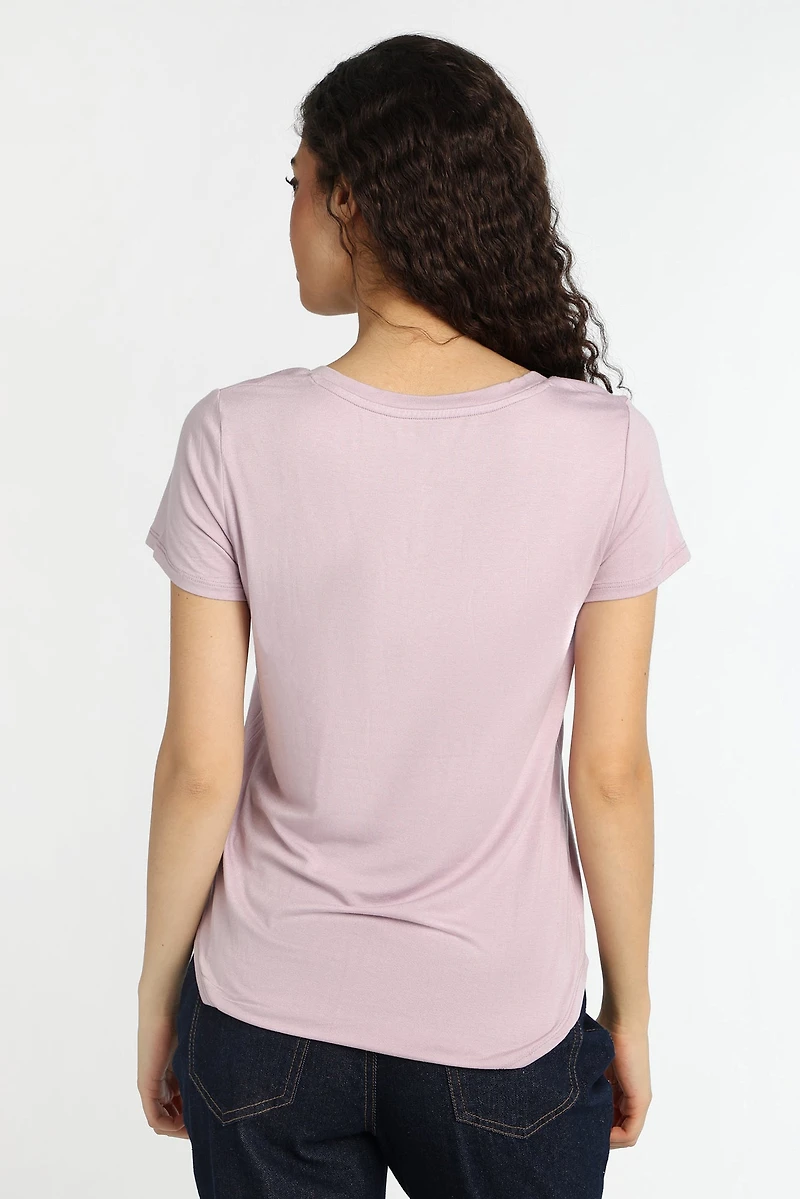 T-shirt décontracté à col en V