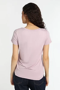 T-shirt décontracté à col en V