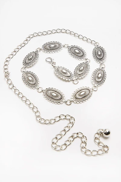 Ceinture chaîne western en métal