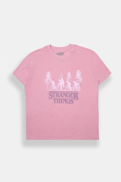 T-shirt boyfriend imprimé Stranger Things