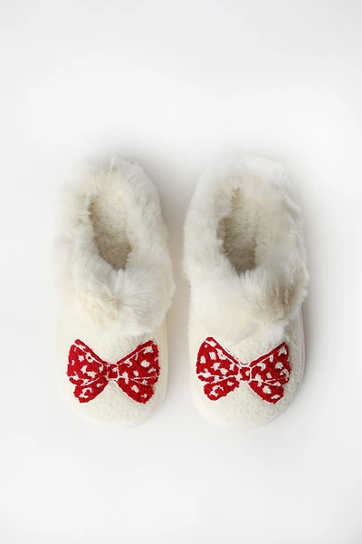 Faux-Shearling Scuff Plush Slippers