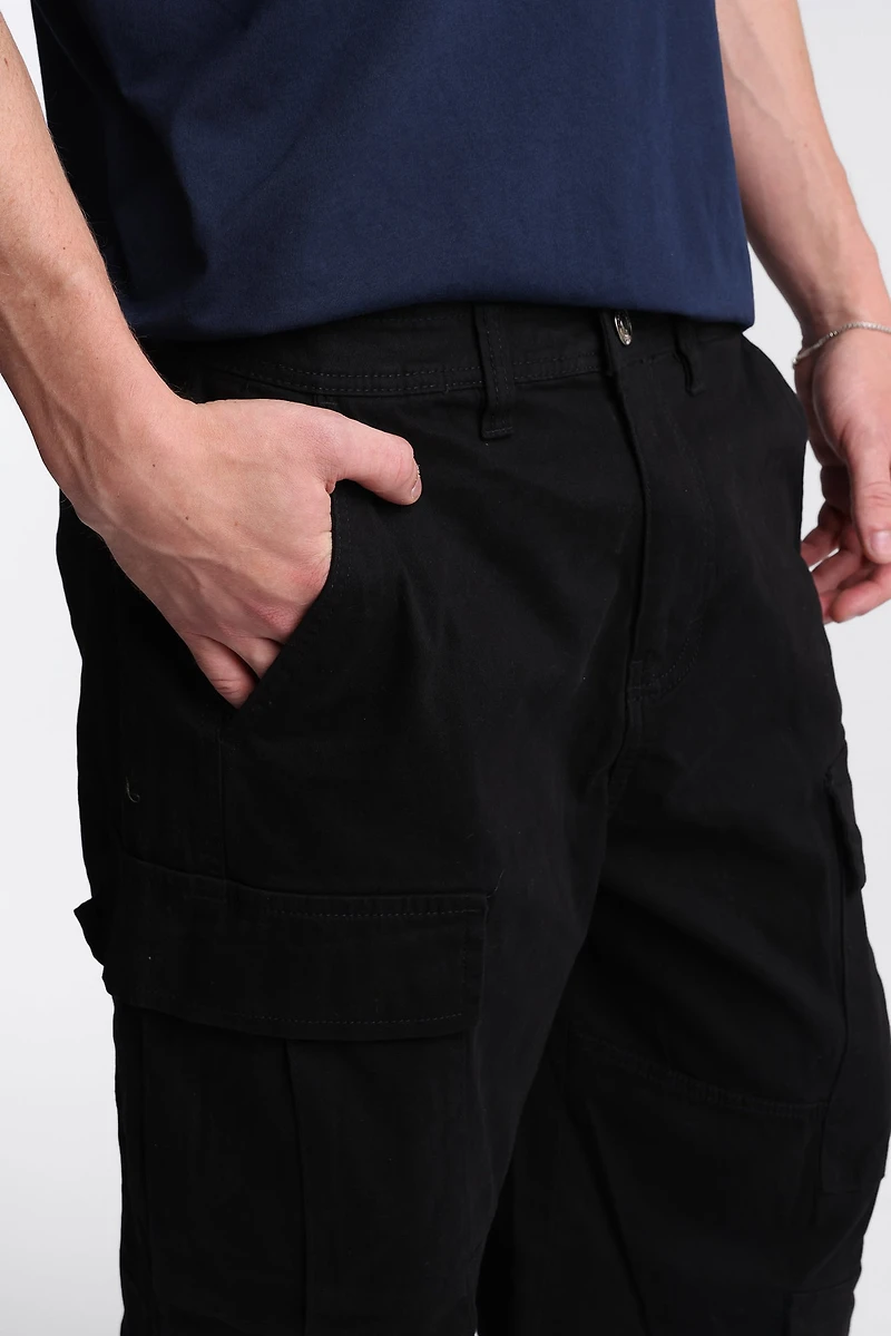 Pantalon cargo en sergé à 4 poches
