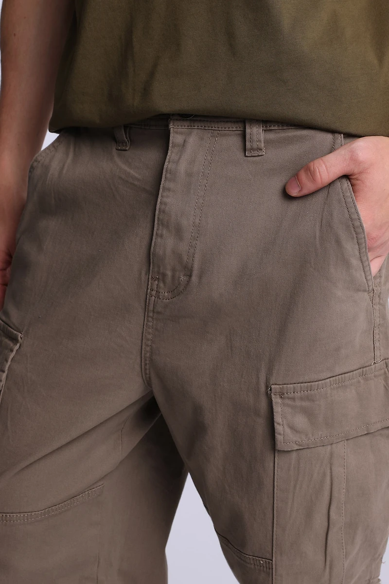 Pantalon cargo en sergé à 4 poches