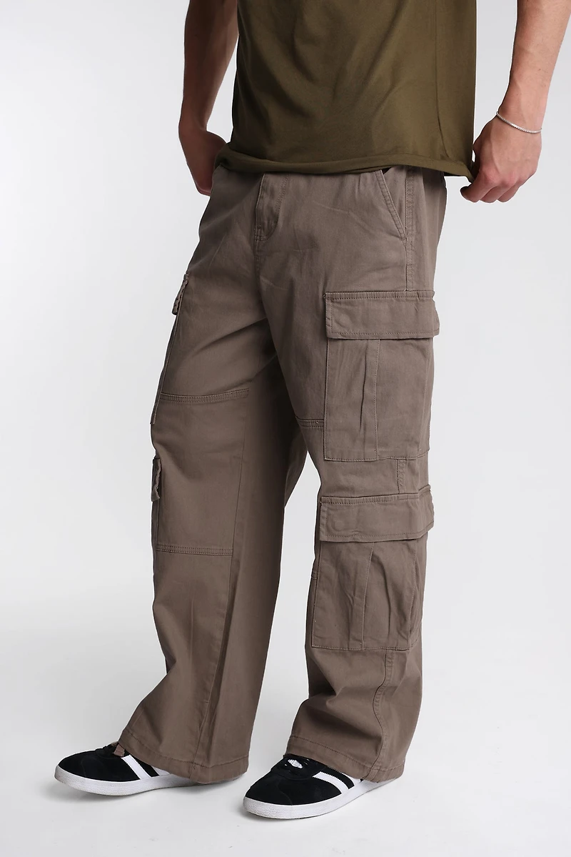 Pantalon cargo en sergé à 4 poches