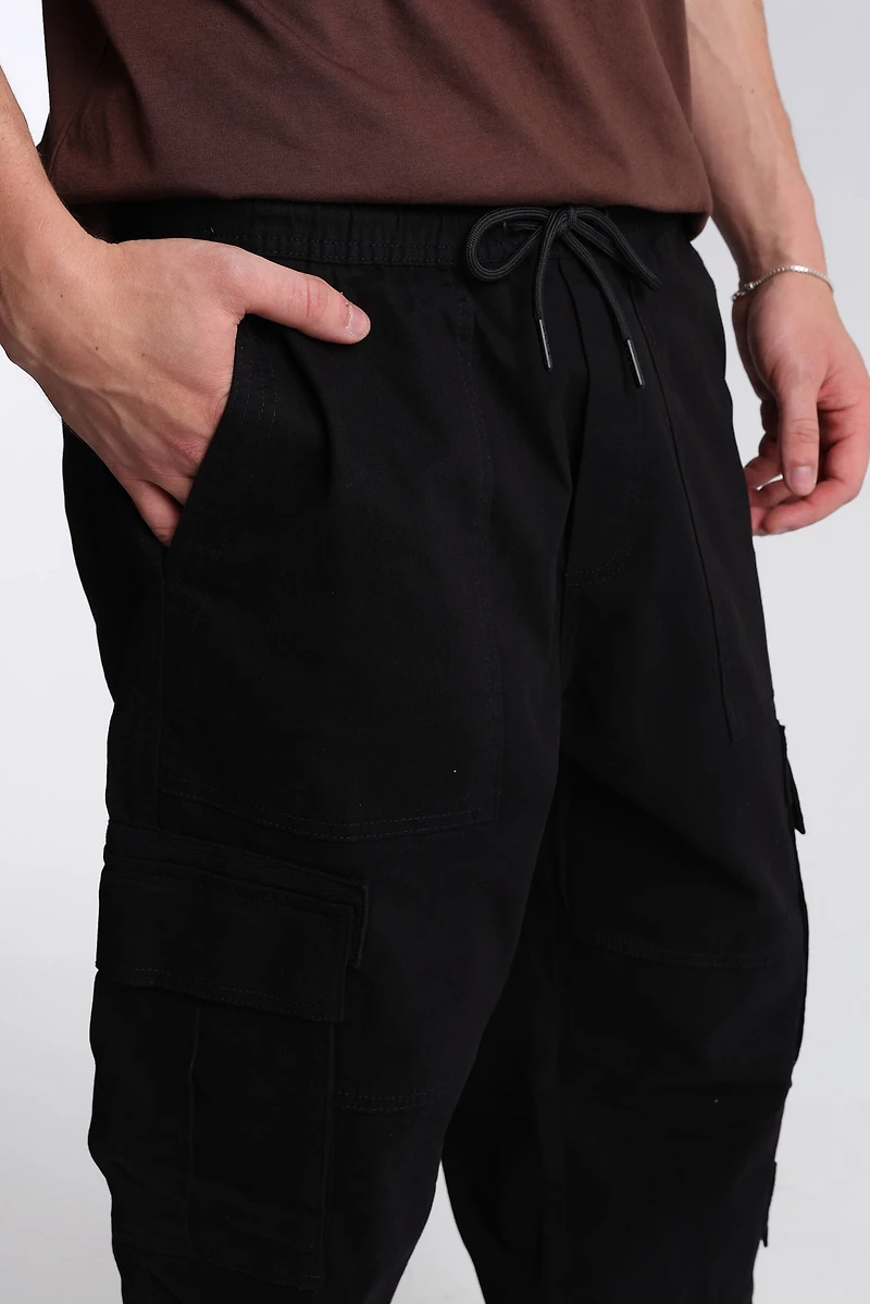 Pantalon cargo en sergé