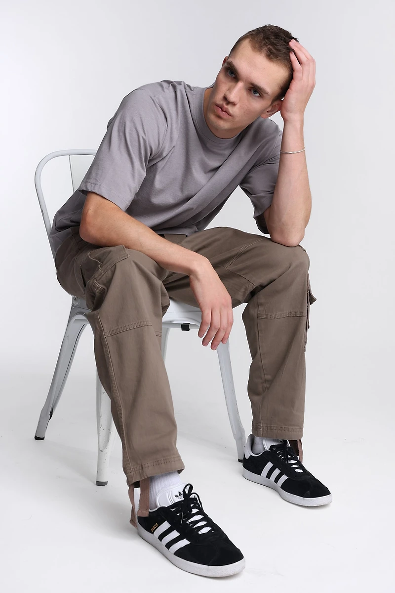 Pantalon cargo en sergé