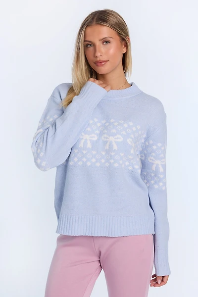 Chandail ras du cou en tricot plat