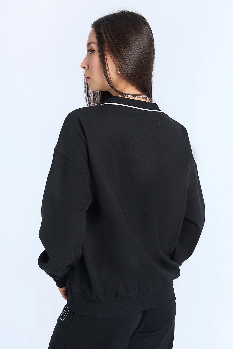 Graphic V-Neck Sweatshirt