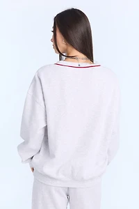 Graphic V-Neck Sweatshirt