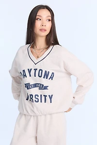 Graphic V-Neck Sweatshirt