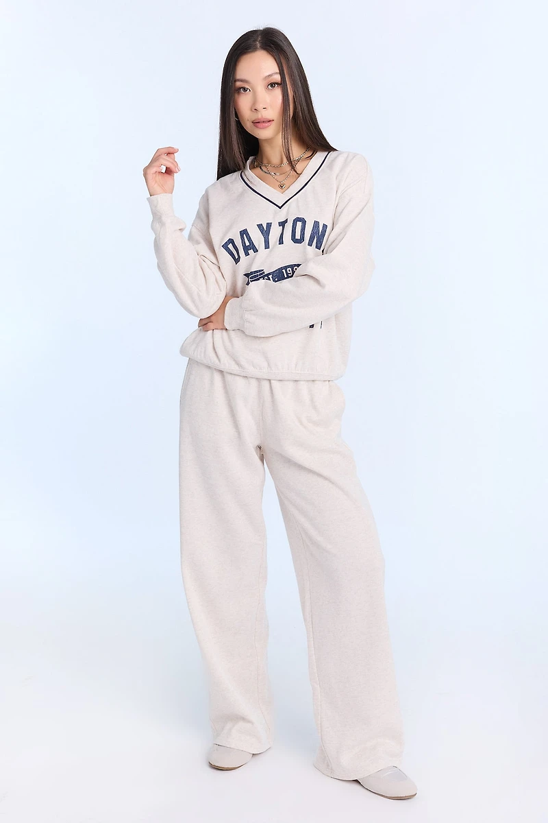 Graphic V-Neck Sweatshirt