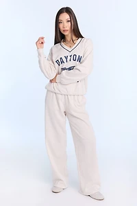 Graphic V-Neck Sweatshirt