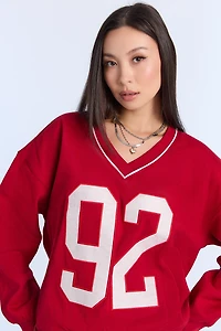 Graphic V-Neck Sweatshirt