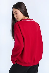 Graphic V-Neck Sweatshirt