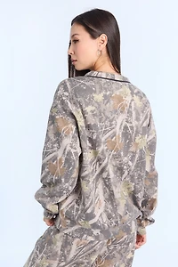 Graphic V-Neck Sweatshirt