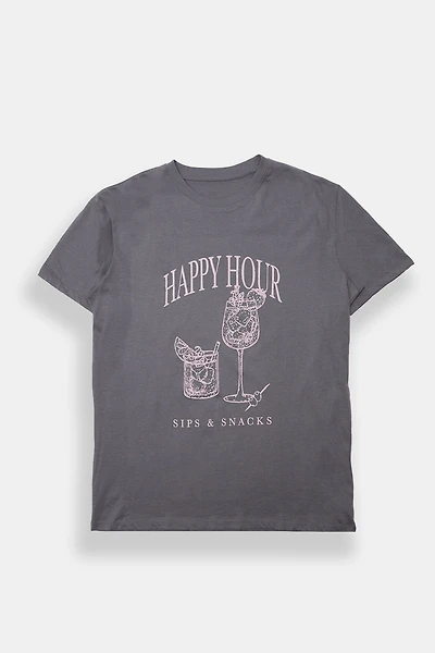 Happy Hour Graphic Boyfriend Tee