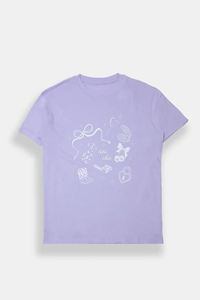 T-shirt coupe boyfriend imprimé très chic