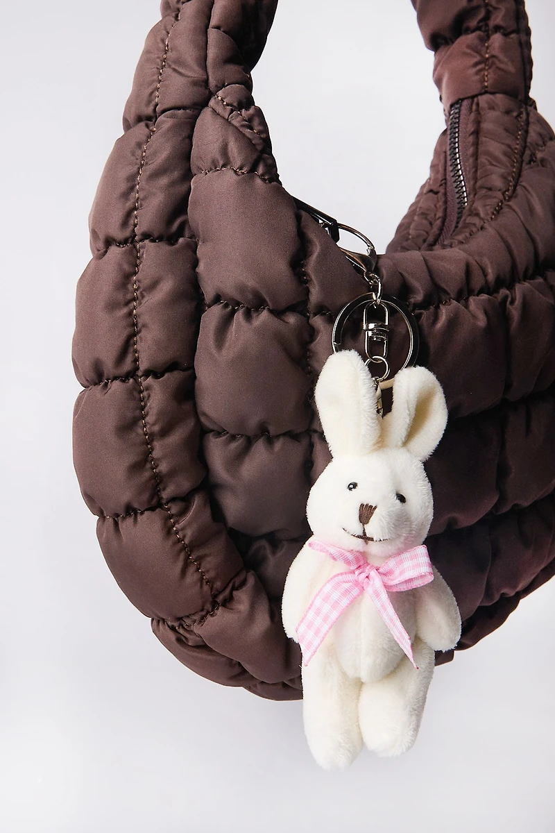 Porte-clés lapin en peluche