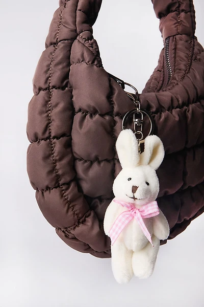 Porte-clés lapin en peluche