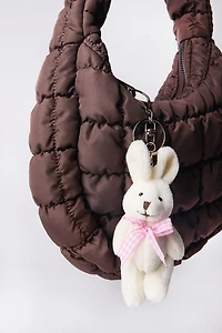 Porte-clés lapin en peluche