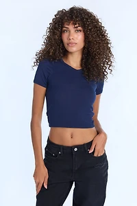 Short Sleeve V-Neck Baby Tee