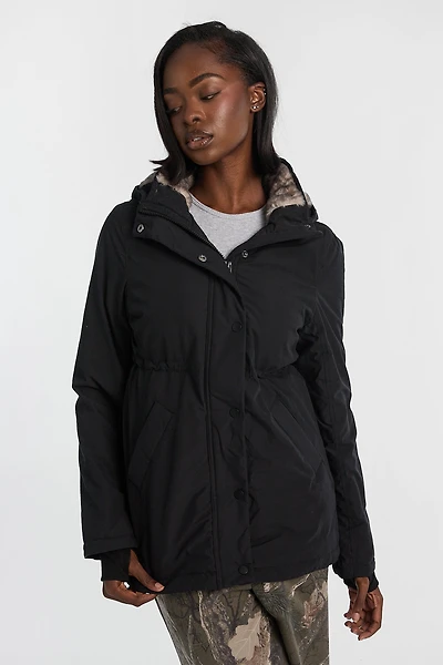 Faux-Fur Lined Hooded Parka
