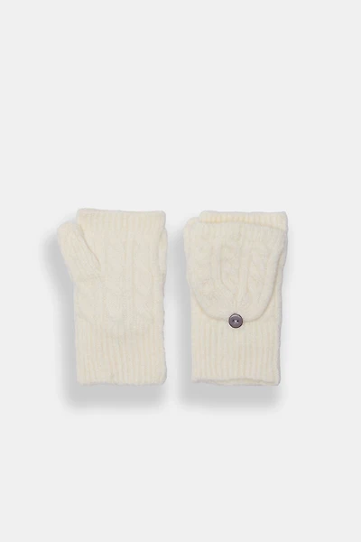Cable Knit Convertible Mittens