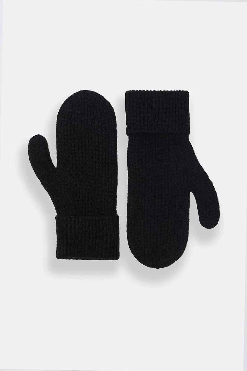 Ribbed Cuffed Mittens