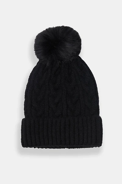Cable Knit Pom Beanie