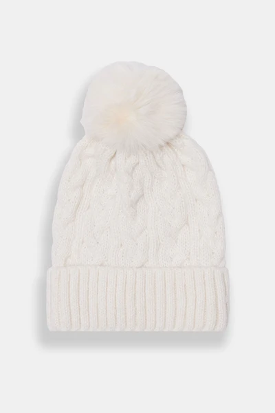Cable Knit Pom Beanie