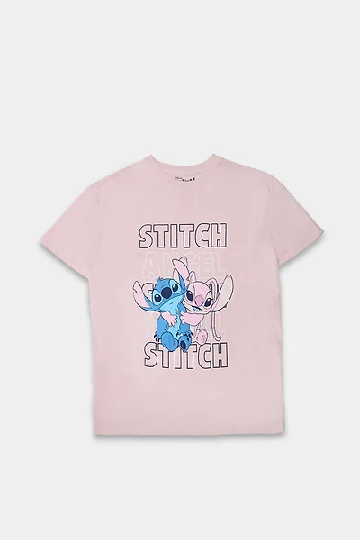 Stitch And Angel Graphic Boyfriend Tee