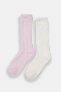 Ribbed Cable Knit Socks 2-Pack