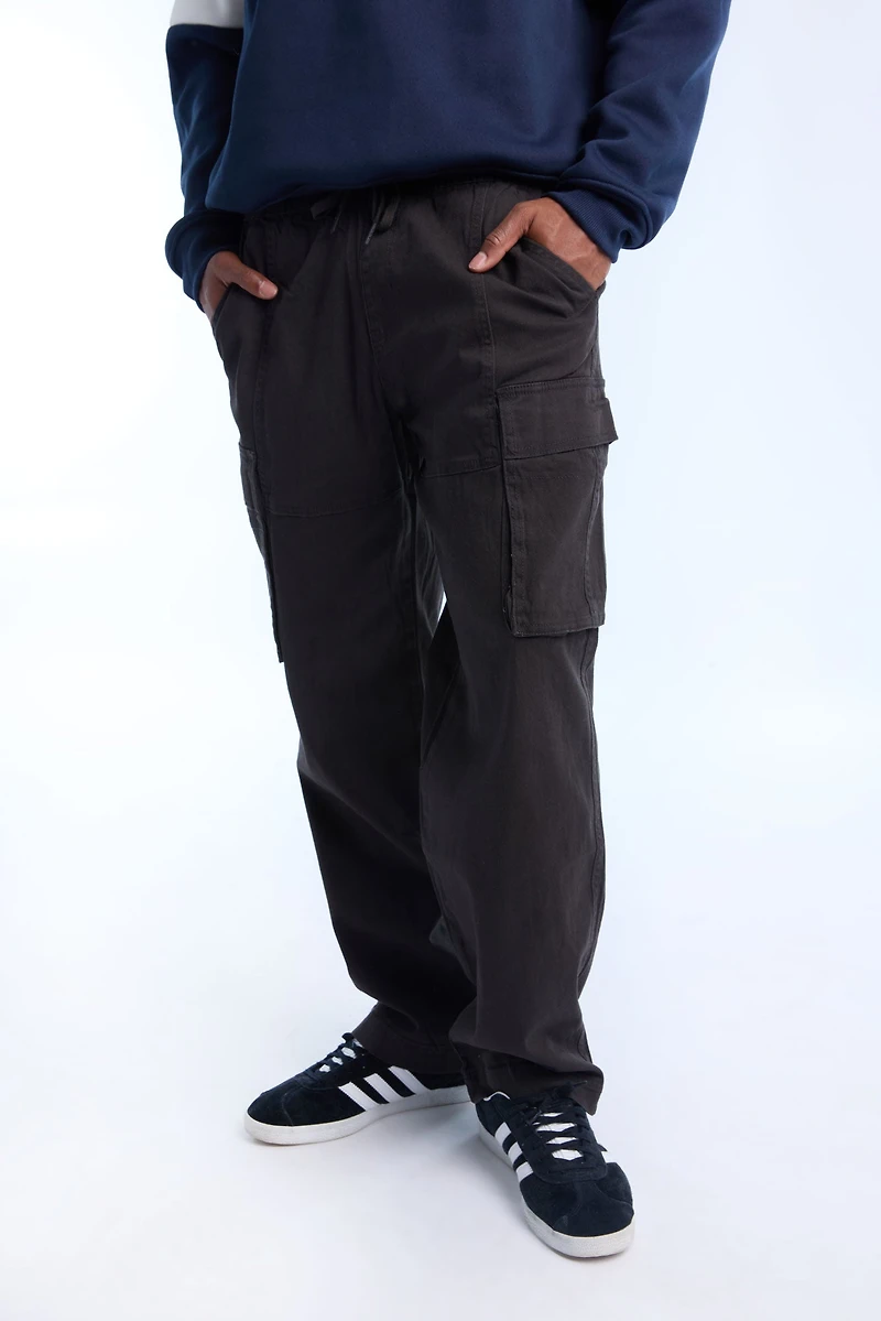 Pantalon cargo en sergé ultra ample homme