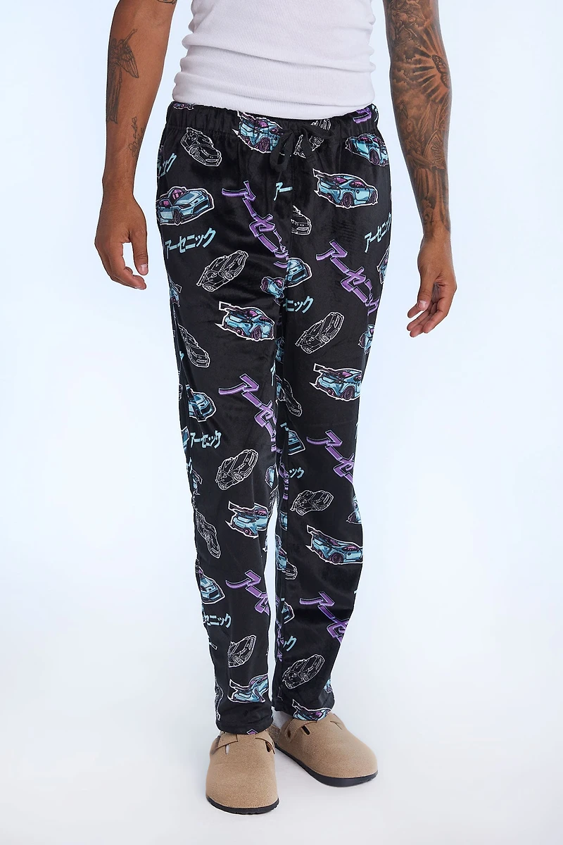 Mens Racing Plush Pajama Pant