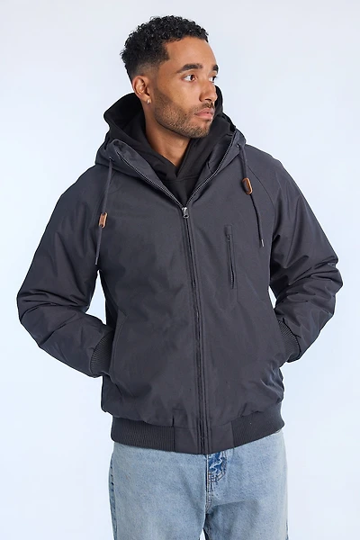 Veste bomber à capuchon et manches raglan homme