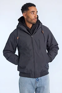 Veste bomber à capuchon et manches raglan homme