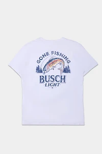 Mens Busch Light Gone Fishing Graphic T-Shirt