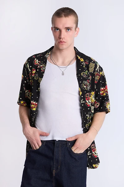 Chemise imprimée tatouage Arsenic homme